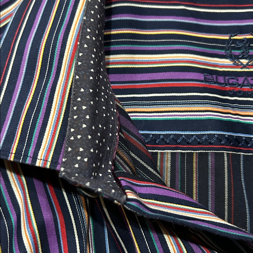 Bugatchi Uomo Striped Button Down Collared Shirt … - image 6